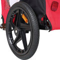 Bicycle Trailer For Pets Outdoor Foldable Red Color Dog Trailer With Reflectors And Safty Flag Red Oxford Fabric Steel