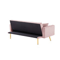 Pink Convertible Folding Futon Sofa Bedsleeper Sofa Couch For Compact Living Space. Pink Velvet