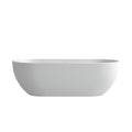 59Inch Solid Surface Bathtub For Bathroom White Oval Bathroom Freestanding Tubs Matte 59 61 In Modern Soaking Center Solid Surface Solid Surface