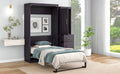 Twin Size Murphy Bed With Wardrobe And Drawers, Storage Bed, Can Be Folded Into A Cabinet, Gray Gray Pine