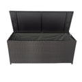 Outdoor Storage Box, 113 Gallon Wicker Patio Deck Boxes With Lid, Outdoor Cushion Storage Container Bin Chest For Kids Toys, Pillows, Towel Black No Sectional Black Rust Resistant Frame Water Resistant Cushion Garden & Outdoor American Traditional