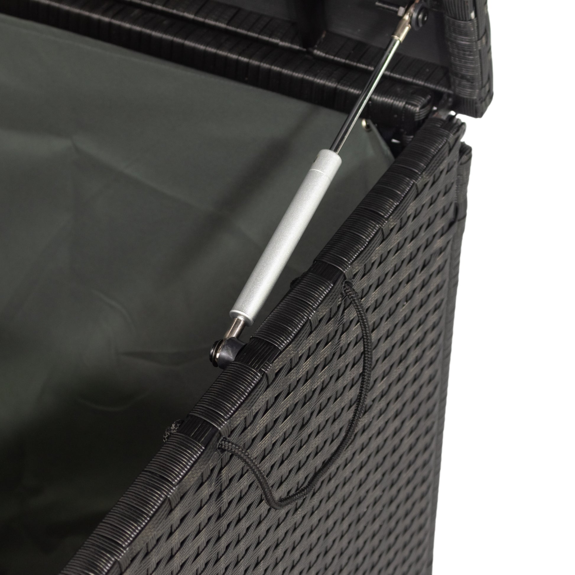 Outdoor Storage Box, 113 Gallon Wicker Patio Deck Boxes With Lid, Outdoor Cushion Storage Container Bin Chest For Kids Toys, Pillows, Towel Black No Sectional Black Rust Resistant Frame Water Resistant Cushion Garden & Outdoor American Traditional