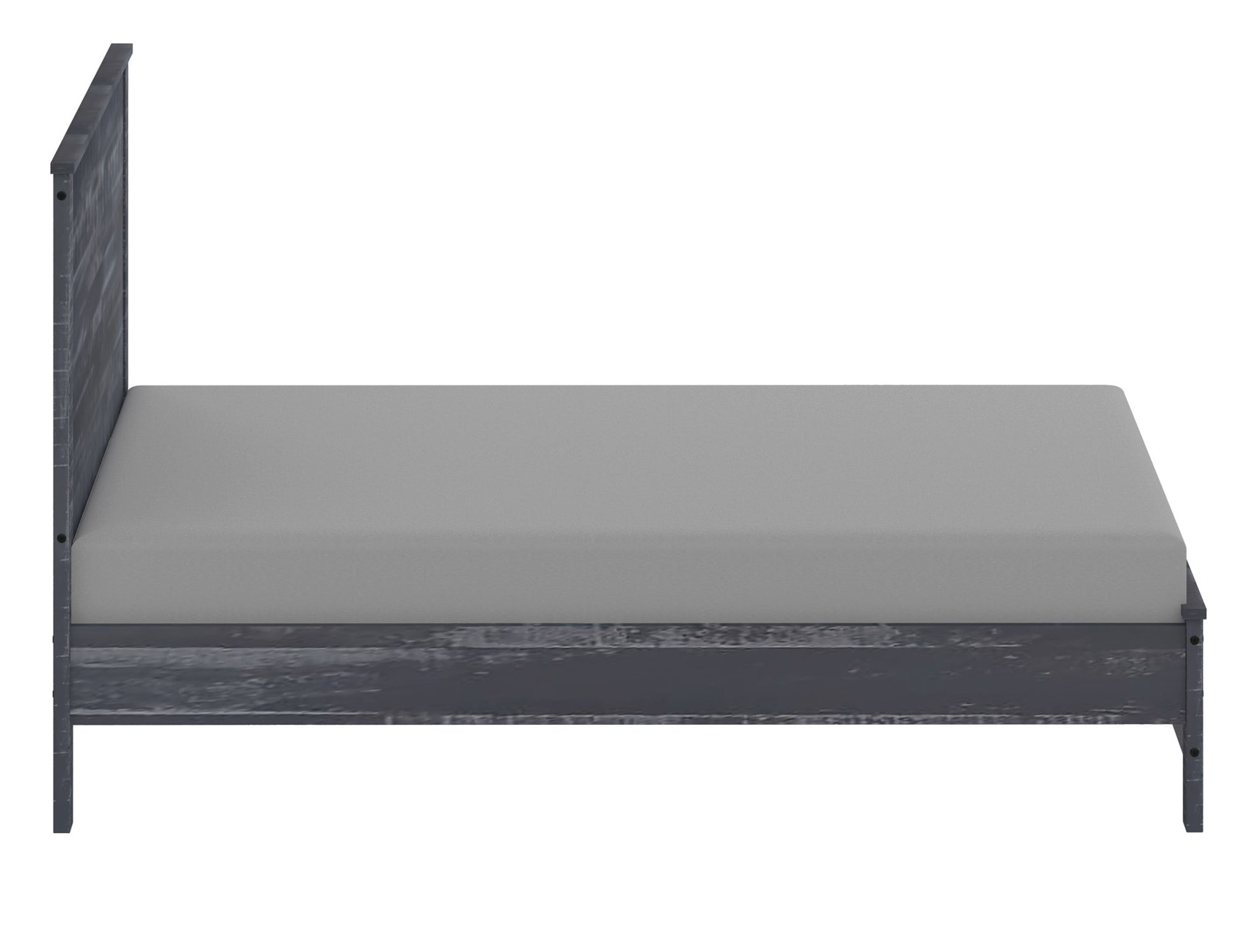 Albany Solid Wood Full Bed Frame With Headboard, Heavy Duty Modern Rustic Full Size Bed Frames, Box Spring Needed Grey Solid Wood