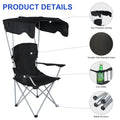 Yssoa Canopy Lounge Chair With Sunshade For Camping, Hiking, Travel, And Other Outdoor Events, With Cup Holder, 21.6