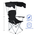 Yssoa Canopy Lounge Chair With Sunshade For Camping, Hiking, Travel, And Other Outdoor Events, With Cup Holder, 21.6