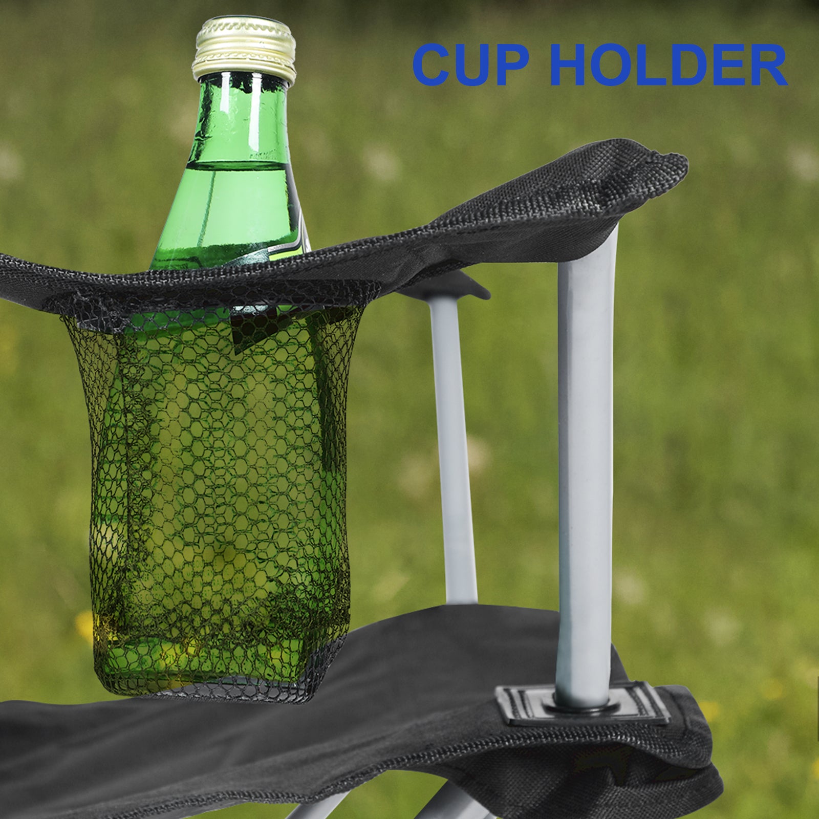 Yssoa Canopy Lounge Chair With Sunshade For Camping, Hiking, Travel, And Other Outdoor Events, With Cup Holder, 21.6" X 21.6" X 36", Black, 1 Pack Black Oxford Fabric