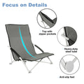 Yssoa Beach Camping Folding Adults With Carry Bag Low Profile, Lightweight, Portable Chair For Outdoor Travel, Picnic, Bbq Color: Grey , 1 Pack, Black Black Oxford Fabric