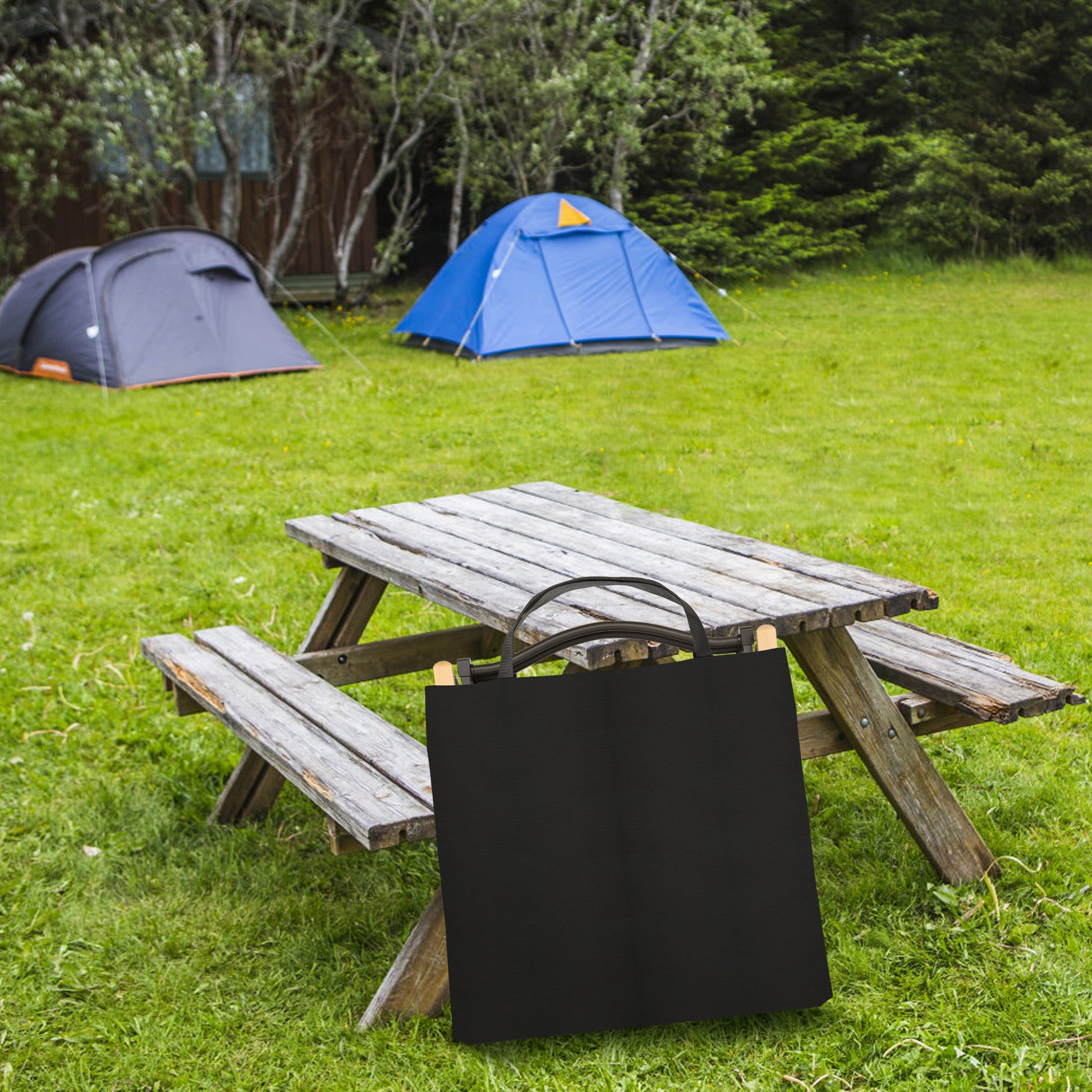 Yssoa Folding Camping Chair For Adults With Handle And Storage Bag, Small Size, 253Lbs Load Bearing Collapsible Outdoor Furniture For Leisure, Beach, Picnic, Hiking, Fishing Color: Black , S Black