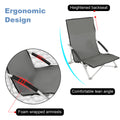 Yssoa Beach Camping Folding Adults With Carry Bag Low Profile, Lightweight, Portable Chair For Outdoor Travel, Picnic, Bbq Color: Grey , 1 Pack, Black Black Oxford Fabric