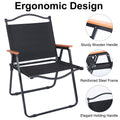 Yssoa Folding Camping Chair For Adults With Handle And Storage Bag, Small Size, 253Lbs Load Bearing Collapsible Outdoor Furniture For Leisure, Beach, Picnic, Hiking, Fishing Color: Black , S Black