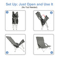 Yssoa Beach Camping Folding Adults With Carry Bag Low Profile, Lightweight, Portable Chair For Outdoor Travel, Picnic, Bbq Color: Grey , 1 Pack, Black Black Oxford Fabric