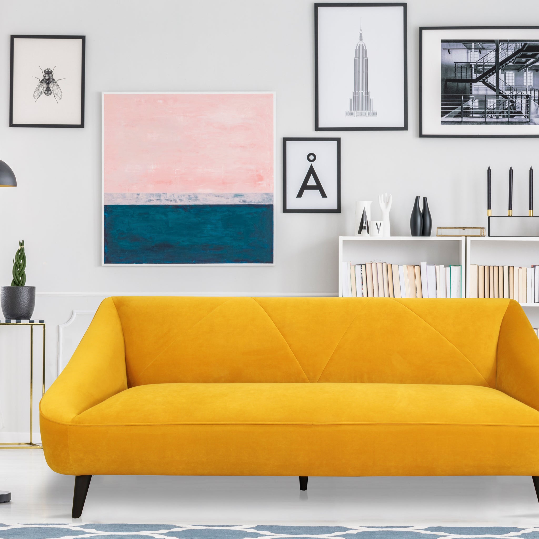 Baylee Sofa Maize Yellow Yellow Upholstered