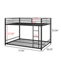 Metal Bunk Bed Full Over Full, Bunk Bed Frame With Safety Guard Rails, Heavy Duty Space Saving Design, Easy Assembly Black Black Metal