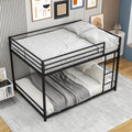 Metal Bunk Bed Full Over Full, Bunk Bed Frame With Safety Guard Rails, Heavy Duty Space Saving Design, Easy Assembly Black Black Metal