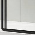 60 In. W X 76 In. Hsliding Frameless Shower Door In Matte Black With Clear Glass Matt Black Glass