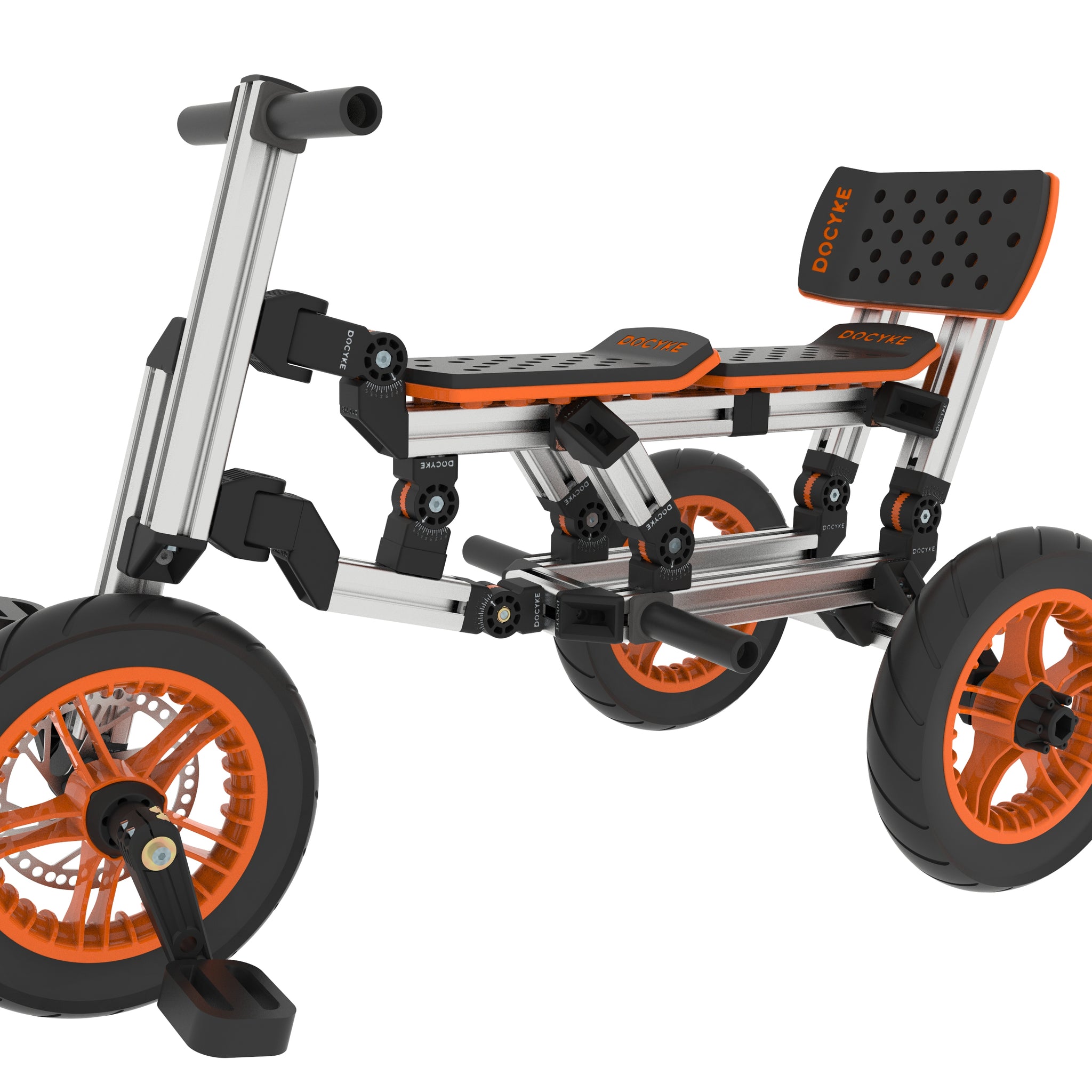 Kidrock Buildable Kit 20 In 1 Kids Go Kart Set, Suitable For 1 To 8 Years Old, Two Wheel Bike, Three Wheel Bike, Go Kart, Sit Stand Scooter, Etc. Christmas Plus A Snow Upgrade Package . Orange Abs Rubber Steel Q235