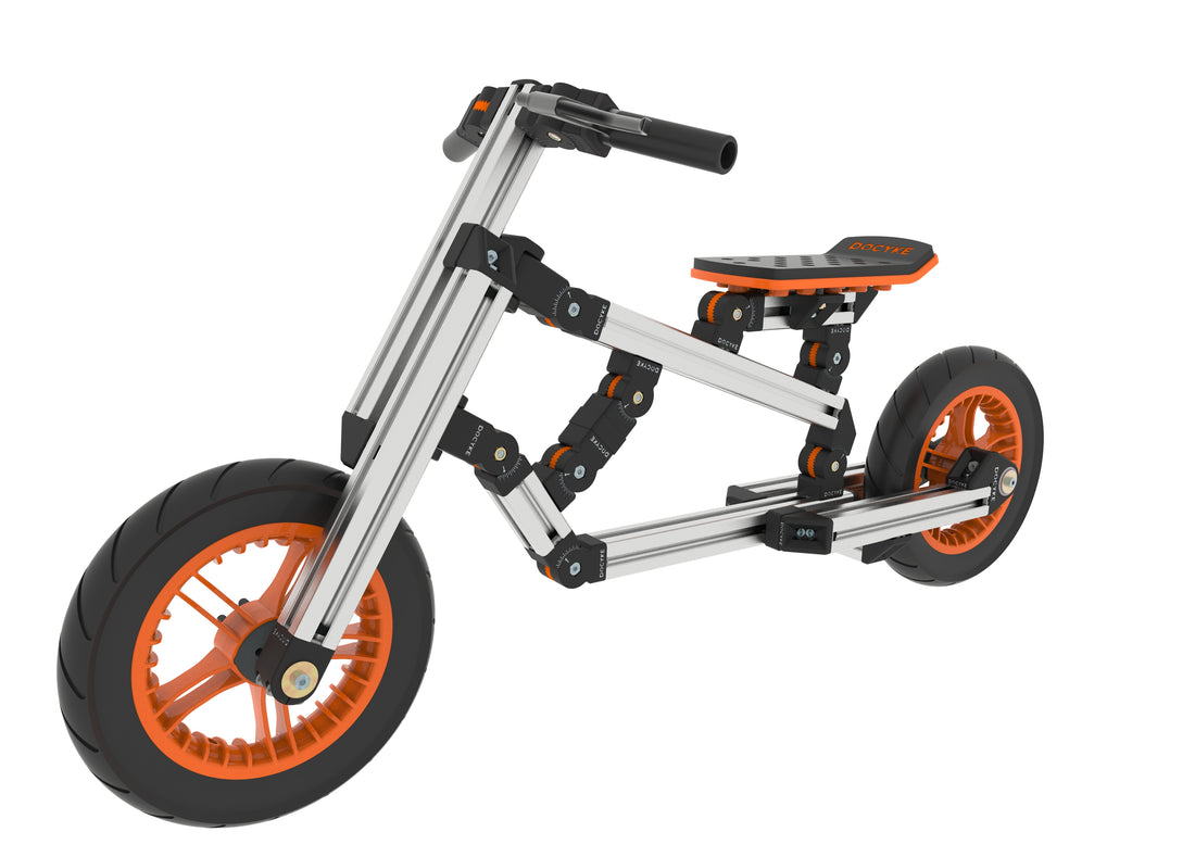 Kidrock Buildable Kit 20 In 1 Kids Go Kart Set, Suitable For 1 To 8 Years Old, Two Wheel Bike, Three Wheel Bike, Go Kart, Sit Stand Scooter, Etc. Christmas Plus A Snow Upgrade Package . Orange Abs Rubber Steel Q235