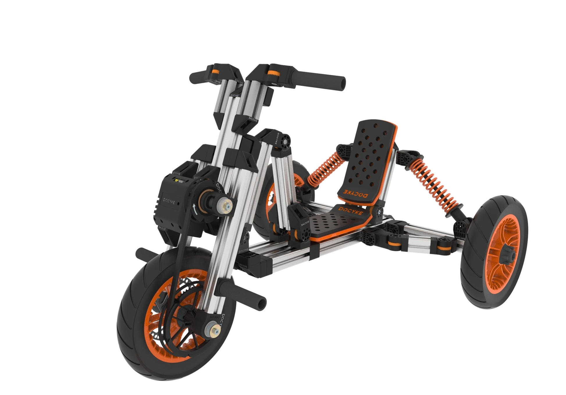 Modular Design High Strength Material Electric Innovation Kart, More Than 20 Kinds Of Assembly Methods, Suitable For Outdoor Sports, Parent Child Interaction,Promotion Plus A S Kit Orange Abs Steel Q235