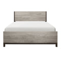 Attractive Light Gray Finish 1Pc Queen Size Bed Premium Melamine Board Wooden Stylish Bedroom Furniture Box Spring Required Queen Light Gray Bedroom Wood