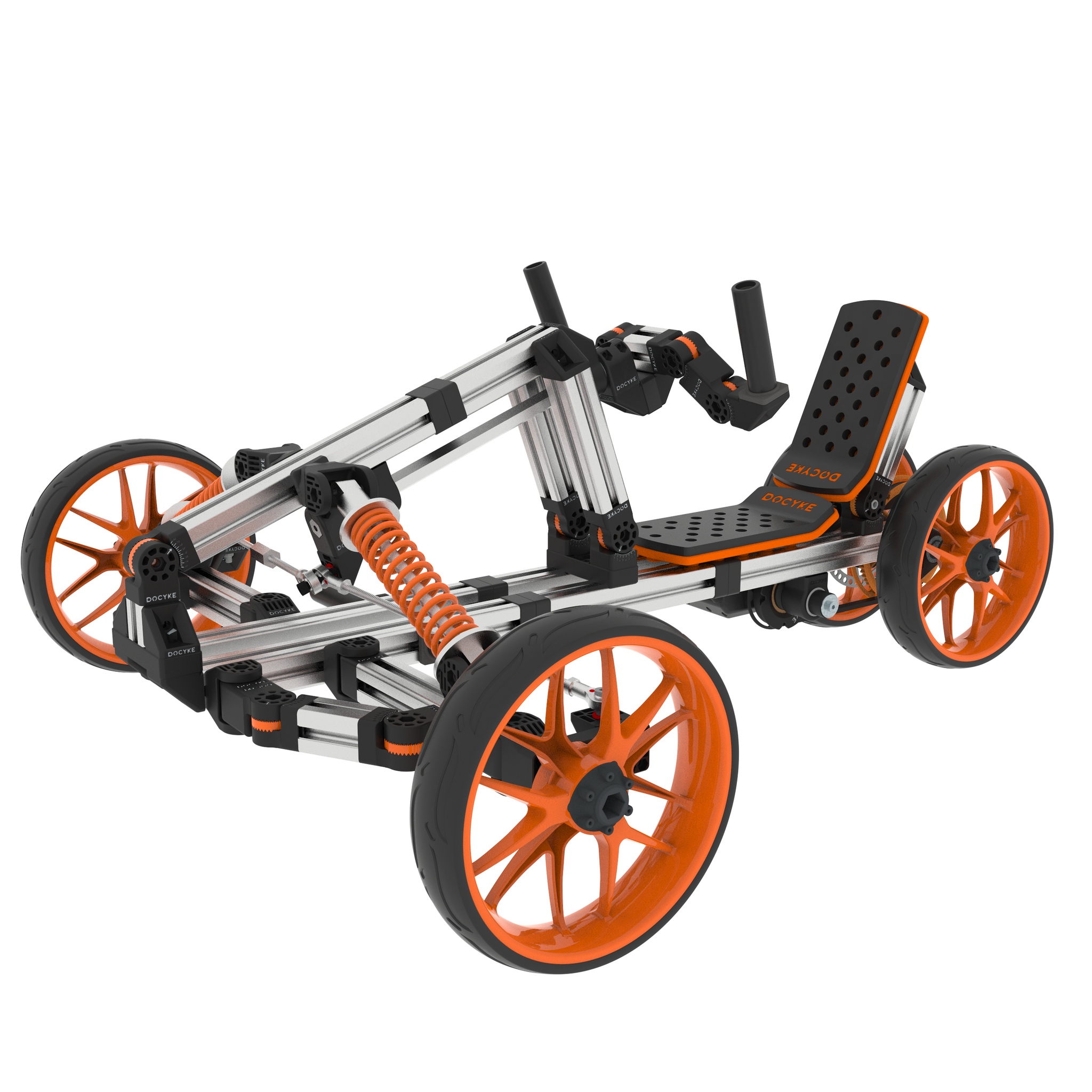 Modular Design High Strength Material Electric Innovation Kart, More Than 20 Kinds Of Assembly Methods, Suitable For Outdoor Sports, Parent Child Interaction Silver Aluminum