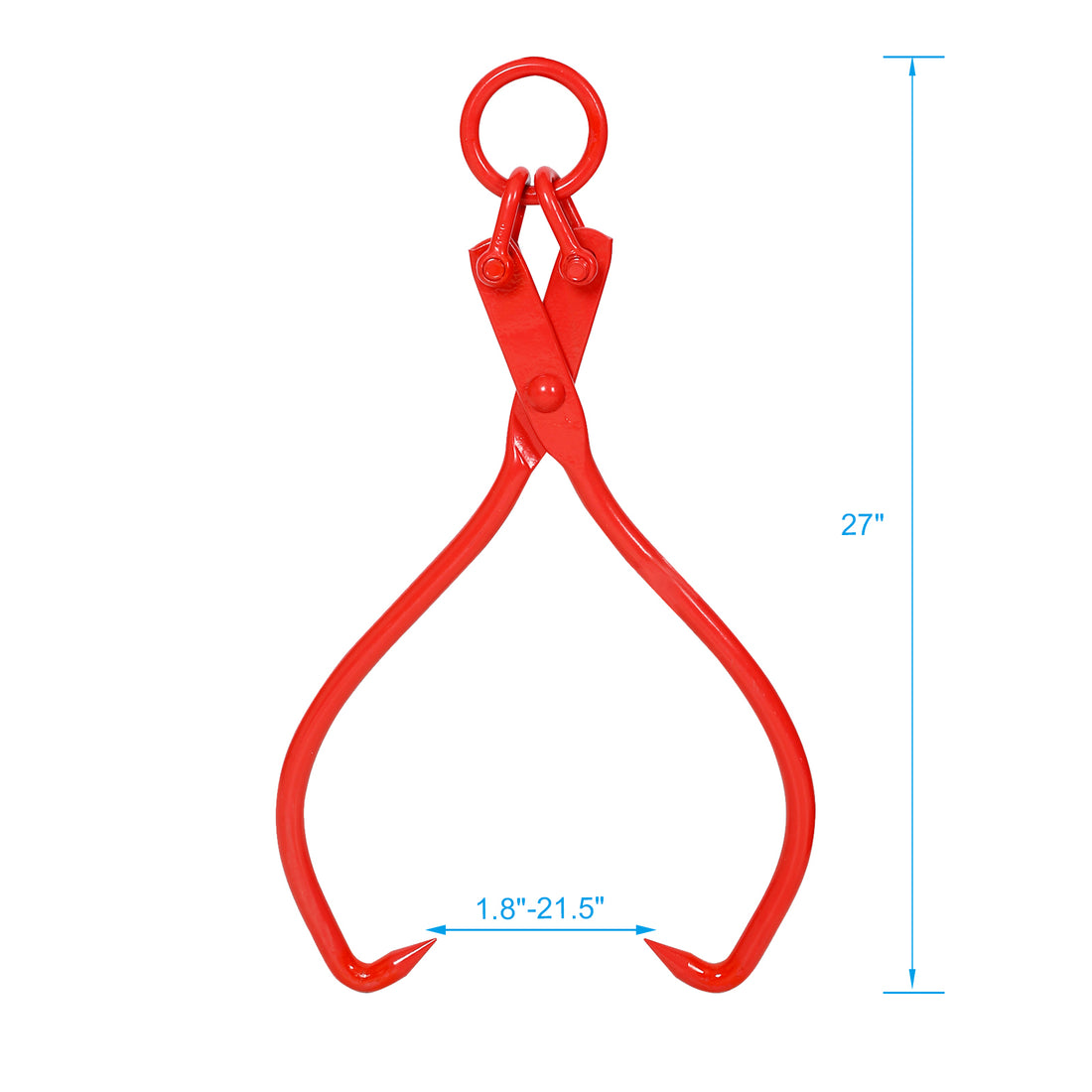 Skidding Tongs With Ring 25Inch Red Steel