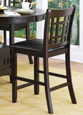 Traditional Design Dark Cherry Finish Counter Height Dining Set 5Pc Table W Extension Leaf And 4 Counter Height Chairs Brown Mix Seats 4 Dining Room Traditional Dining Table With Chair Solid Wood