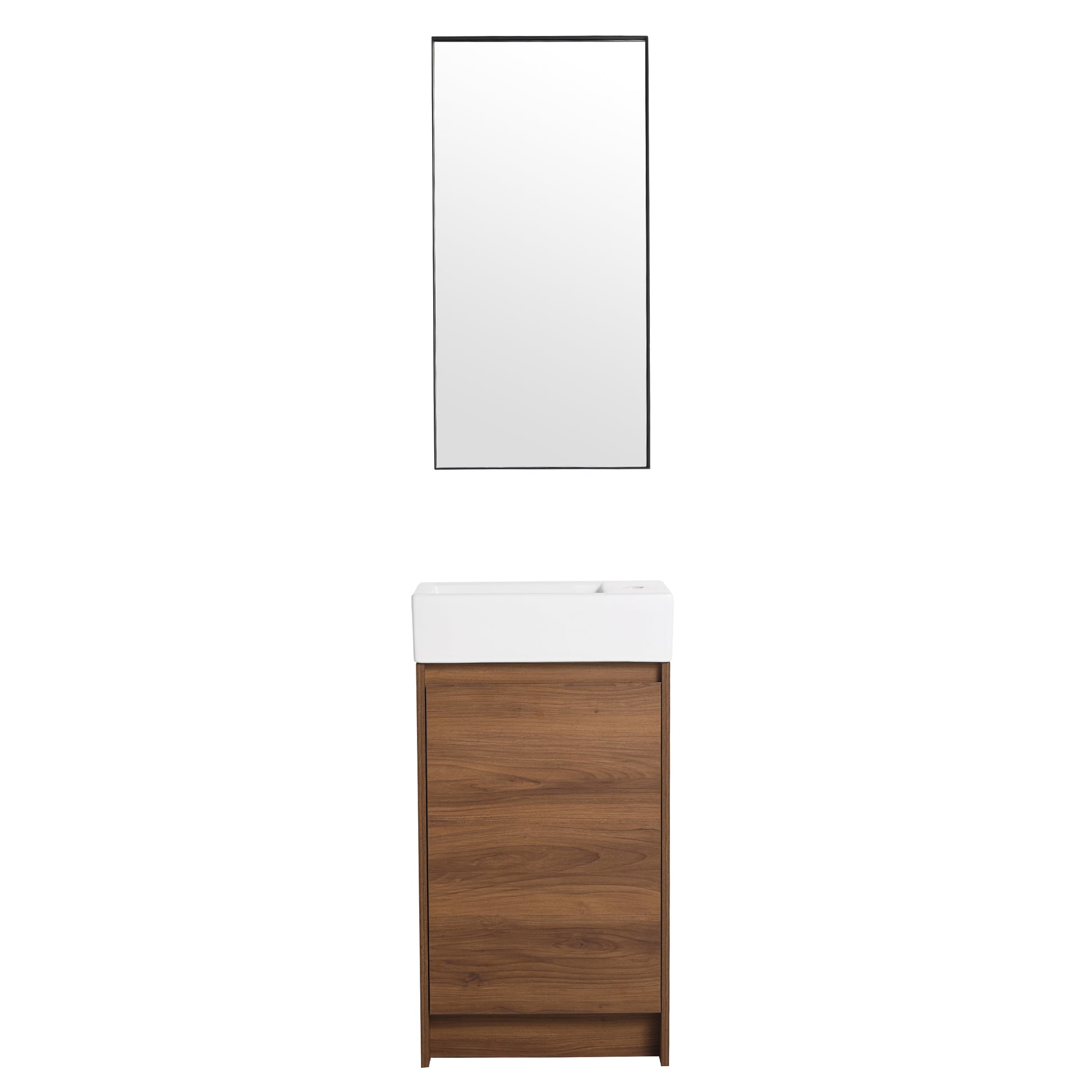 18 Inch Freestanding Bathroom Vanity With Single Sink, Soft Closing Doors, Suitable For Small Bathrooms Bvb03118Bre Brown Ebony 1 Bathroom Freestanding Plywood