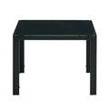 Nesting Coffee Table Set Of 2, Square Modern Stacking Table With Tempered Glass Finish For Living Room,Black Black Glass