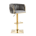 Coolmore Vintage Bar Stools With Back And Footrest Counter Height Dining Chairs 2Pc Set Grey Metal