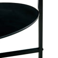 2 Piece Set Black Tempered Glass End Table, Round Coffee Table For Bedroom Living Room Office Black Glass