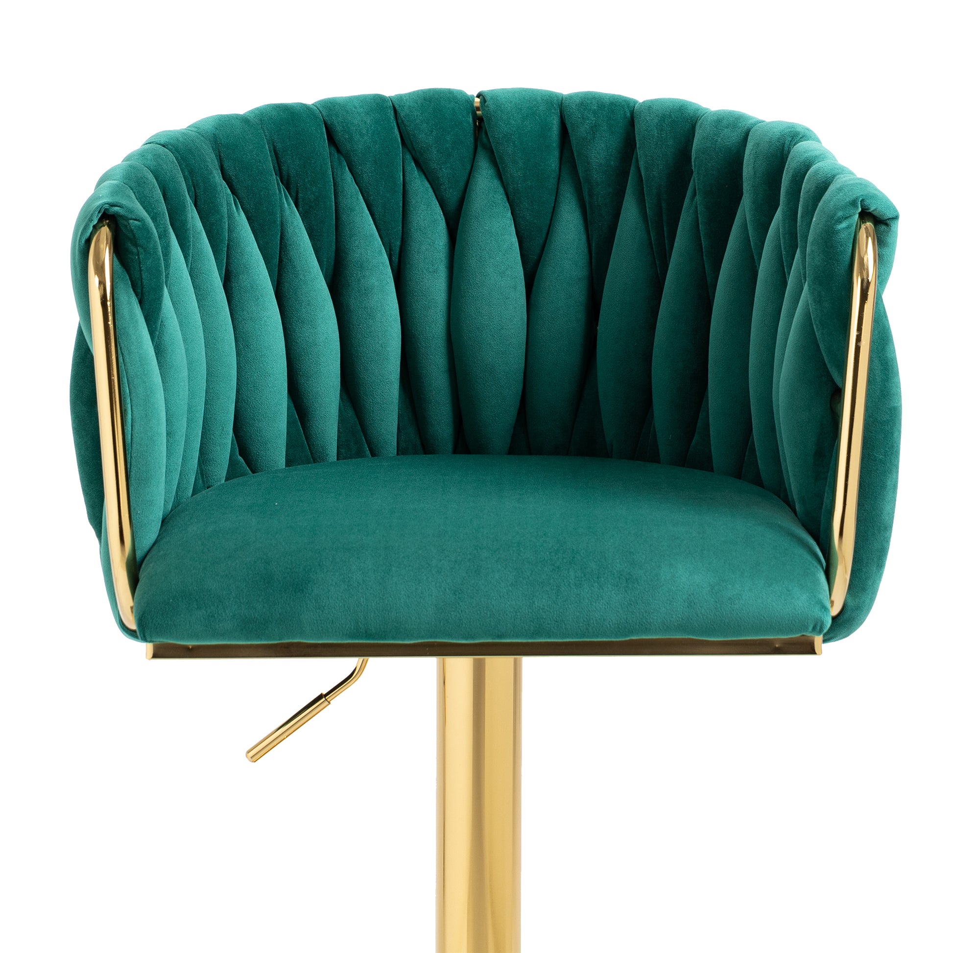 Coolmore Vintage Bar Stools With Back And Footrest Counter Height Dining Chairs 2Pc Set Emerald Metal