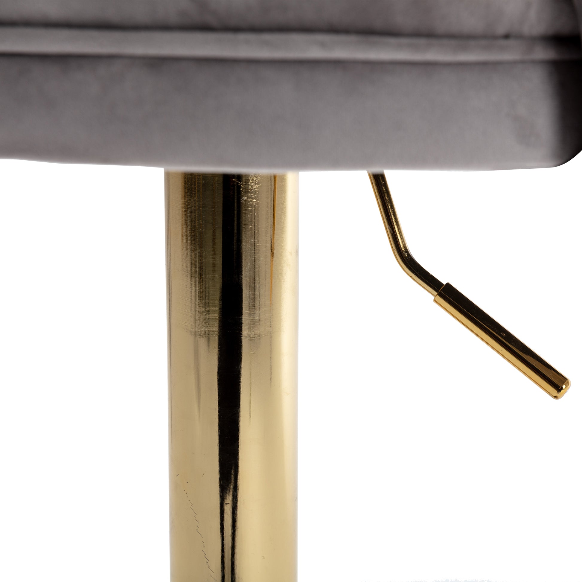 Bar Stools With Back And Footrest Counter Height Dining Chairs Velvet Grey 2Pcs Set Grey Upholstered