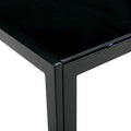 Nesting Coffee Table Set Of 2, Square Modern Stacking Table With Tempered Glass Finish For Living Room,Black Black Glass