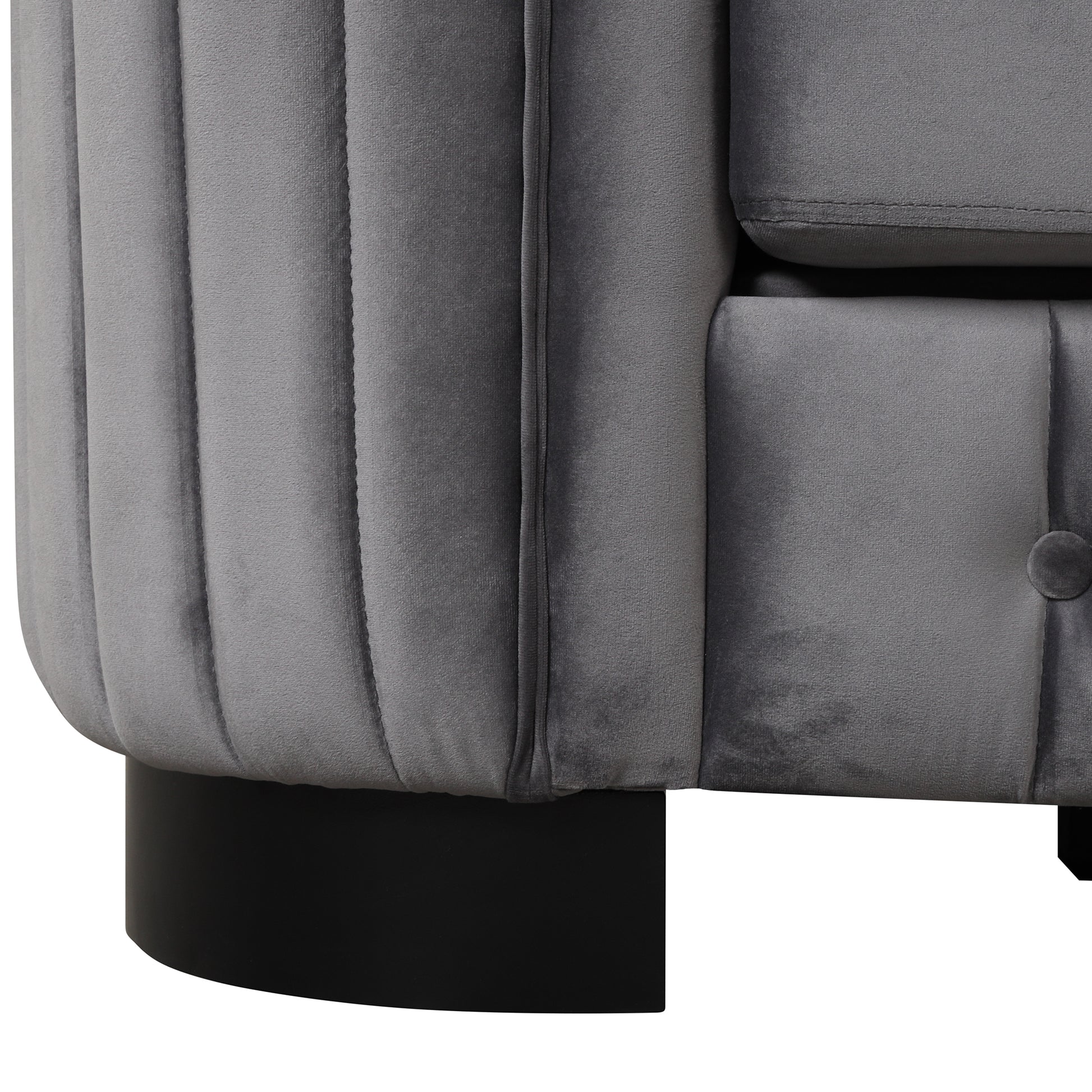 41.5" Velvet Upholstered Accent Sofa,Modern Single Sofa Chair With Thick Removable Seat Cushion,Modern Single Couch For Living Room,Bedroom,Or Small Space,Gray Gray Foam Velvet 1 Seat
