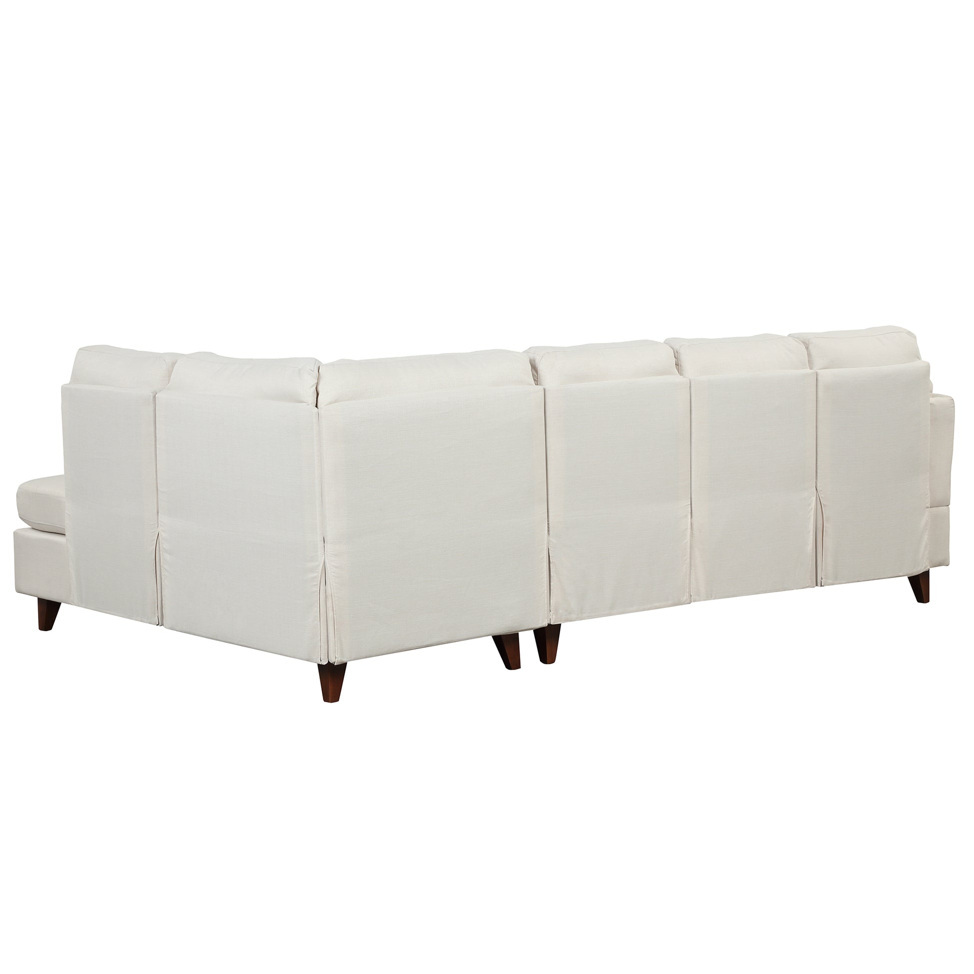 97.2" Modern Linen Fabric Sofa, L Shape Couch With Chaise Lounge,Sectional Sofa With One Lumbar Pad,Beige Beige Foam Linen 4 Seat