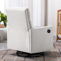 Modern Upholstered Rocker Nursery Chair Plush Seating Glider Swivel Recliner Chair, Beige Beige Linen