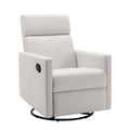 Modern Upholstered Rocker Nursery Chair Plush Seating Glider Swivel Recliner Chair, Beige Beige Linen