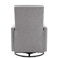 Modern Upholstered Rocker Nursery Chair Plush Seating Glider Swivel Recliner Chair, Gray Gray Linen