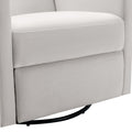 Modern Upholstered Rocker Nursery Chair Plush Seating Glider Swivel Recliner Chair, Beige Beige Linen