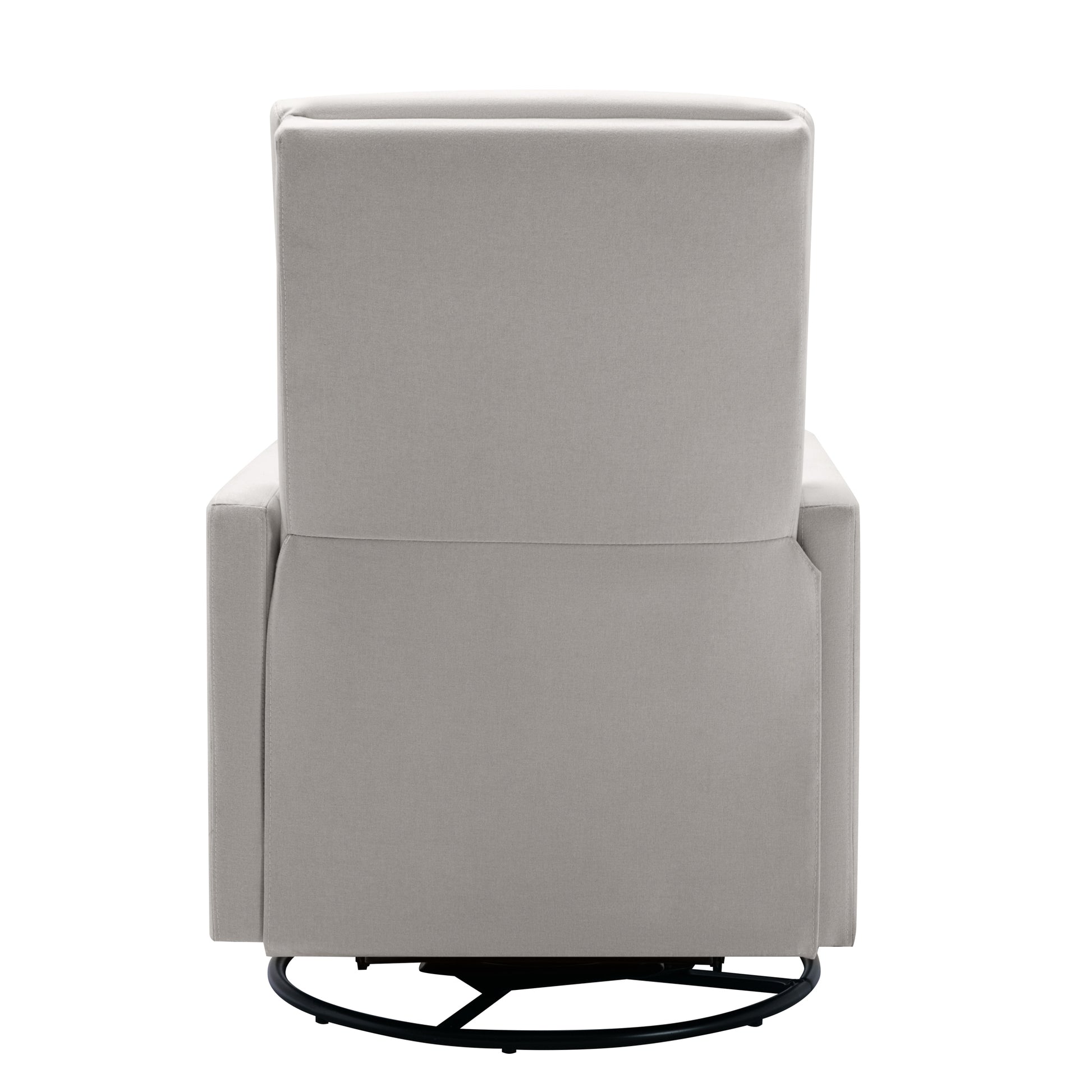 Modern Upholstered Rocker Nursery Chair Plush Seating Glider Swivel Recliner Chair, Beige Beige Linen