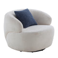 Swivel Barrel Chair Living Room, Single Chair For Small Space Comfy Round Sofa Chair Boucle Accent Chair Circle Sherpa, Arm Chair Reading Room Chair Lounge Chair Bedroom Club White Upholstered 1 Seat