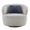 Swivel Barrel Chair Living Room, Single Chair For Small Space Comfy Round Sofa Chair Boucle Accent Chair Circle Sherpa, Arm Chair Reading Room Chair Lounge Chair Bedroom Club Beige Beige Upholstered