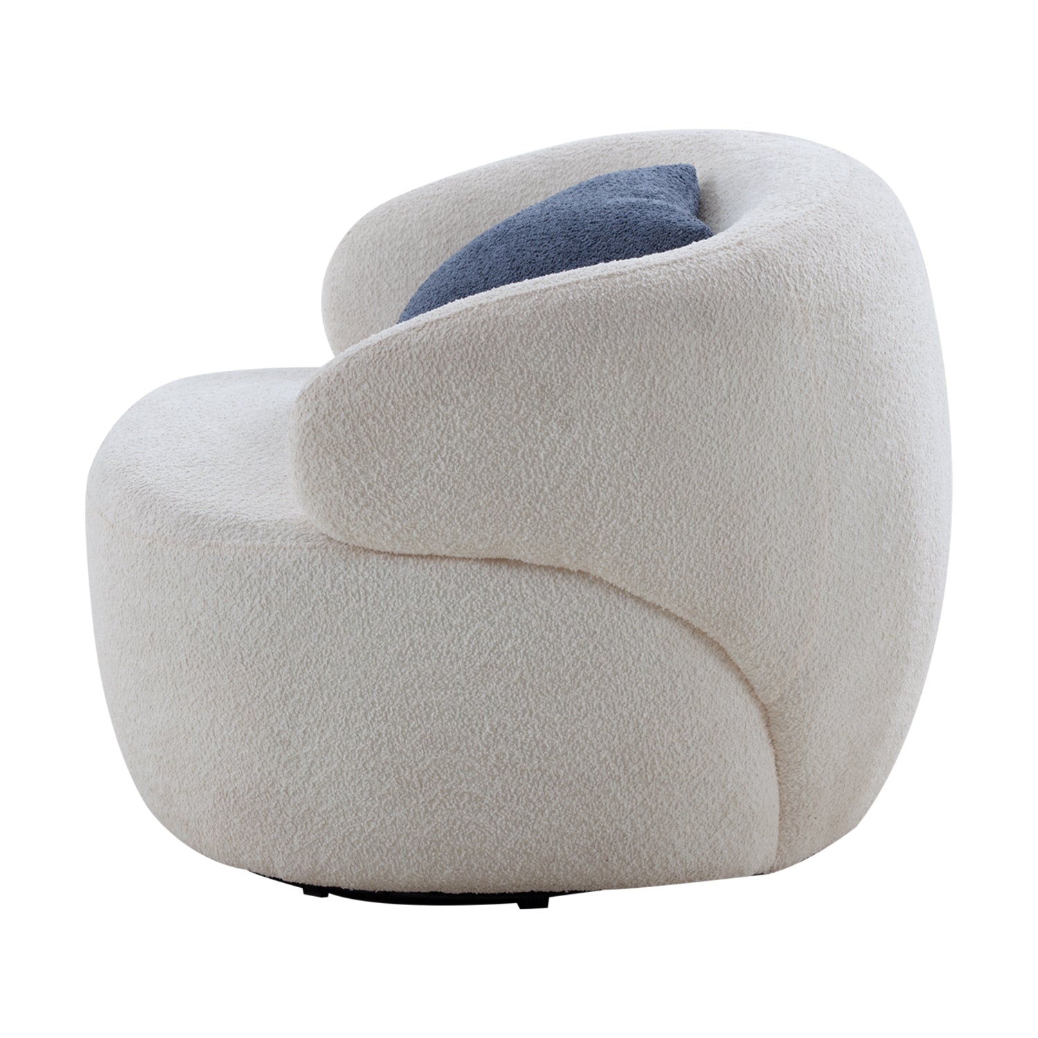 Swivel Barrel Chair Living Room, Single Chair For Small Space Comfy Round Sofa Chair Boucle Accent Chair Circle Sherpa, Arm Chair Reading Room Chair Lounge Chair Bedroom Club White Upholstered 1 Seat