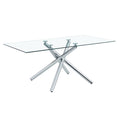 Large Modern Minimalist Rectangular Glass Dining Table For 4 8 People With 0.39