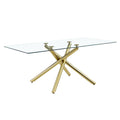 Large Modern Simple Rectangular Glass Dining Table For 4 8 People With 0.39