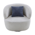 Swivel Barrel Chair Living Room, Single Chair For Small Space Comfy Round Sofa Chair Boucle Accent Chair Circle Sherpa, Arm Chair Reading Room Chair Lounge Chair Bedroom Club White Upholstered 1 Seat