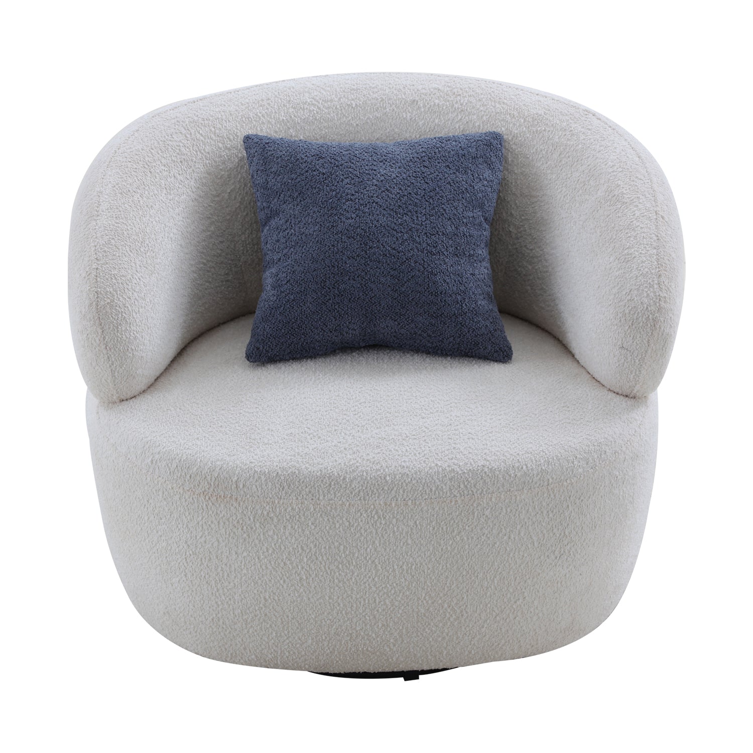 Swivel Barrel Chair Living Room, Single Chair For Small Space Comfy Round Sofa Chair Boucle Accent Chair Circle Sherpa, Arm Chair Reading Room Chair Lounge Chair Bedroom Club White Upholstered 1 Seat