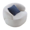 Swivel Barrel Chair Living Room, Single Chair For Small Space Comfy Round Sofa Chair Boucle Accent Chair Circle Sherpa, Arm Chair Reading Room Chair Lounge Chair Bedroom Club White Upholstered 1 Seat