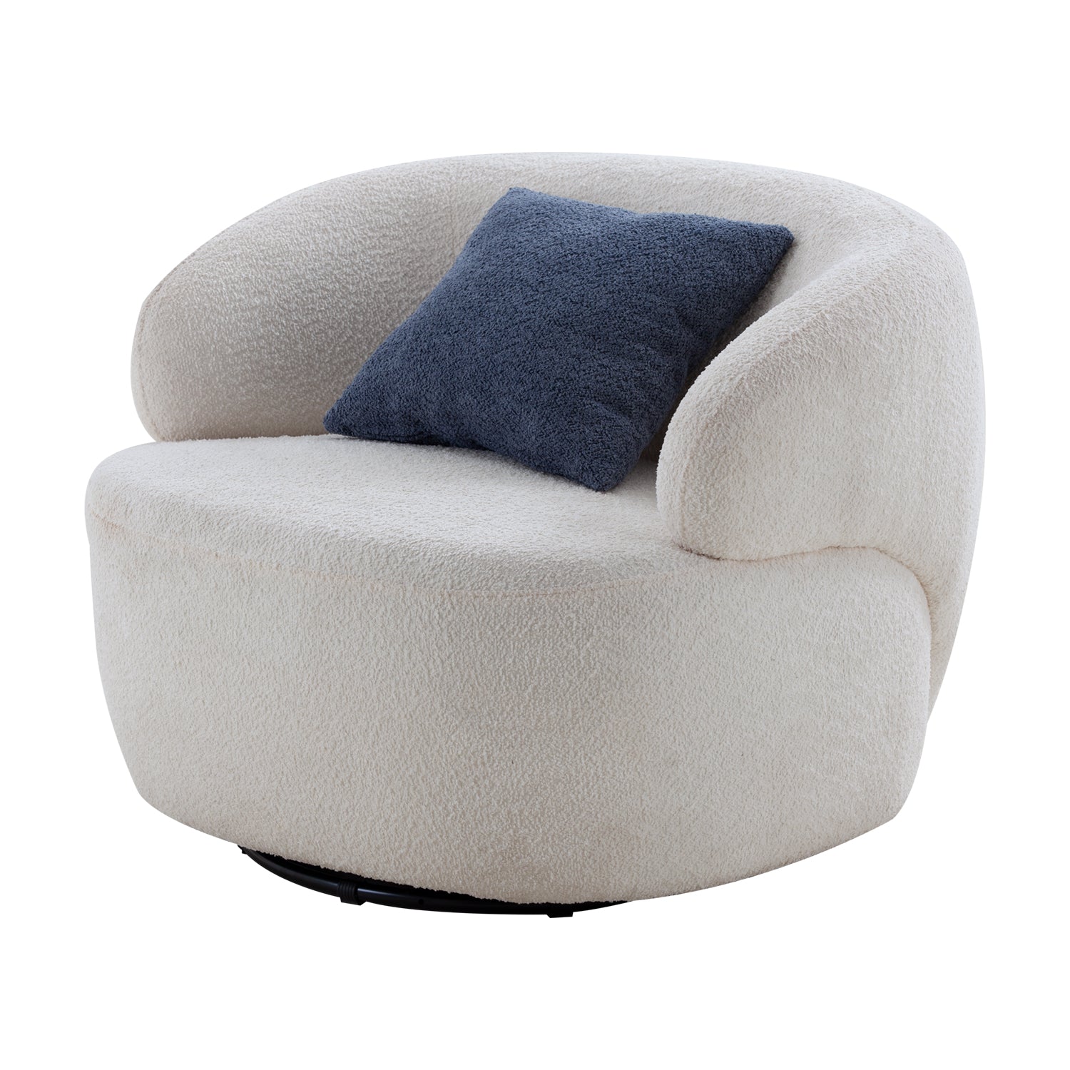Swivel Barrel Chair Living Room, Single Chair For Small Space Comfy Round Sofa Chair Boucle Accent Chair Circle Sherpa, Arm Chair Reading Room Chair Lounge Chair Bedroom Club Beige Beige Upholstered