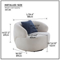 Swivel Barrel Chair Living Room, Single Chair For Small Space Comfy Round Sofa Chair Boucle Accent Chair Circle Sherpa, Arm Chair Reading Room Chair Lounge Chair Bedroom Club Beige Beige Upholstered